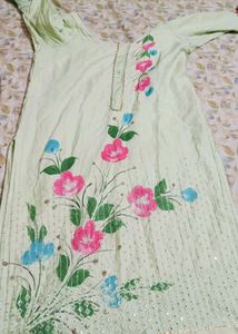 Hand-Painted Florals Kurti
