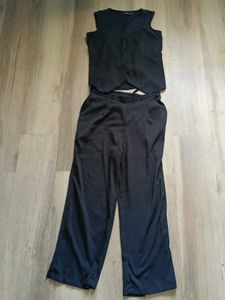 Black Vest & Pants Set (Ties on the back)