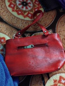 Red Handbag with Bow Detail