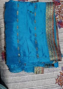 Blue Silk Blend Saree