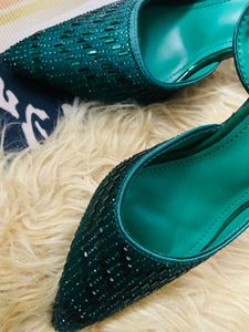 Green Heeled Sandals