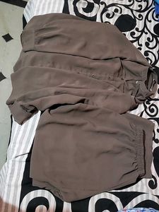 Brown Kurti with Pant Set