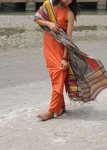 Elegant Orange Kurta Set with Dupatta