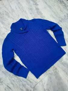 Blue Cable Knit Sweater