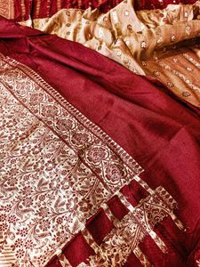 Pure Silk Vintage Golden Mulberry Banarasi