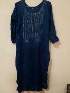 Teal Embellished Kurta