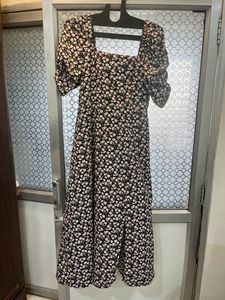 Never Used Harpa Black floral Printed ALine Dress