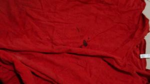 Red T-Shirt with Stain
