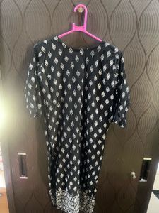 Printed Black Kurta