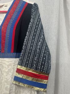 Beautiful White Black And Multicolor Anarkali Kurt