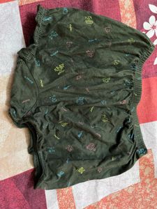 Olive Patterned Shorts