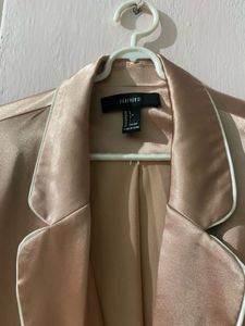 pink satin blazer