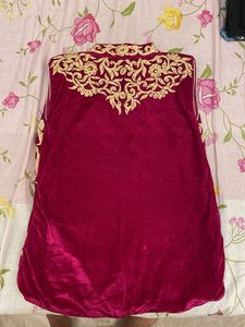 Embroidered Velvet Jacket with gagra