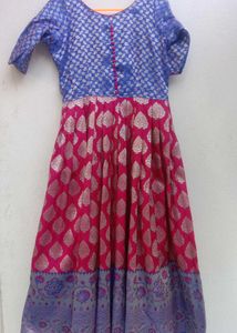 Silk Dress With Net Dupatta