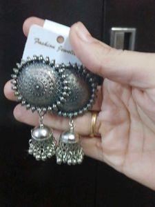 Oxidized Jhumka Earrings