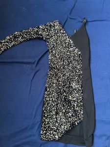 Sequin One-Sleeve Party Dress