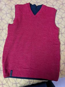 Red Sleeveless Sweater Vest