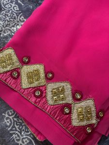 Women Pink Saree With Blouse