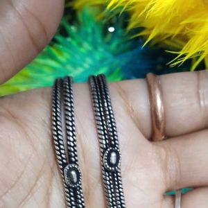Oxidised Silver Anklet