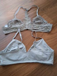 Comfort &amp; Style: Grey Lace &amp; Soft Bralette Set
