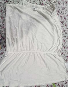 Lace White spaghetti strapy Dress