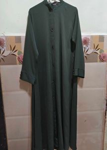 Al Hawa Dark Olive Green Abaya – Button Down, Styl