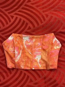Orange Swirl Corset Top