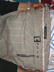 Checkered Skirt With Belt