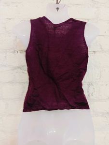 Burgundy Embellished Tank Top