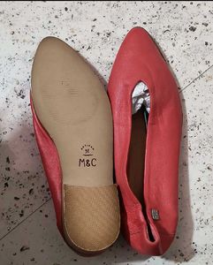Red Leather Flats