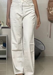 White wide leg jeans