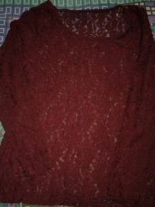 Maroon Net Top