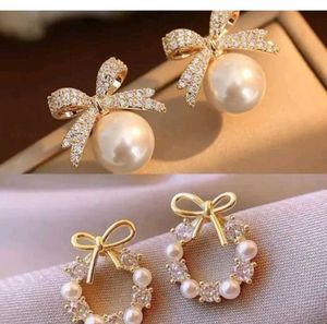 Gold Plated Pearls Earrings Combo
