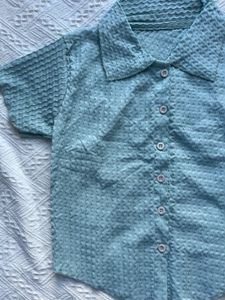 Light Blue Textured Shirt