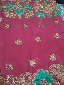 Heavy  Work  Saree  With  Out Blouse  Pc