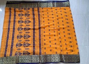 New Mustard Yellow Embroidered Saree !!