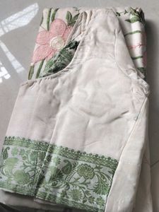 Off White Embroidered Saree- With MAA Embroidery