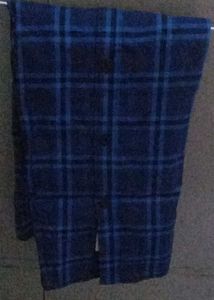 Blue and Black Plaid Button-Down Shirt