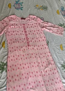 Pink Printed Kurti Top