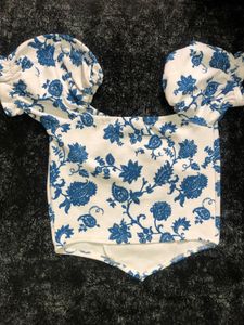 Floral Print Puff Sleeve Top