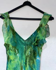 Green Ruffle Bodycon Dress