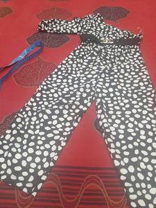 Black &amp; White Polka Dot Jumpsuit