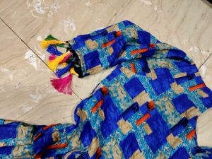 Patterned Blue &amp; Orange Tank Top