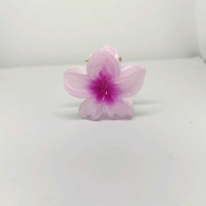 Pink Floral Flower Hair Clips- 1pc