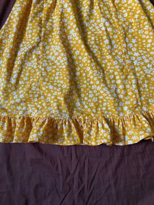 Yellow Floral Print Dress