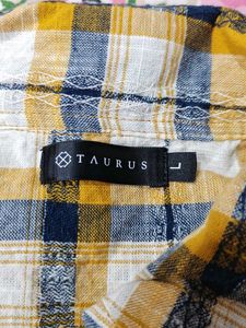 Yellow Plaid Lace Detail Shirt