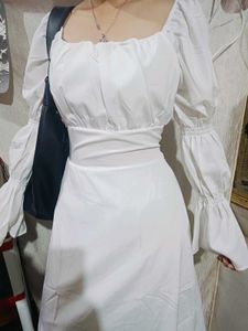 Long, Bell Sleeves Midi Dress