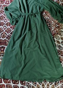 Elegant Olive Green Ethnic Abaya