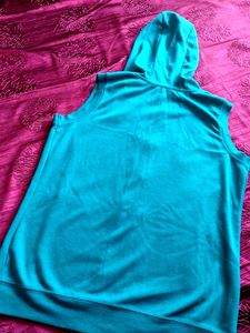 Teamspirit Zipper Sleeveless Hoodie Girls Teal Blu