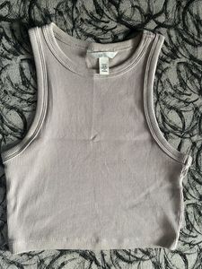 H&M Cropped Ribbed Tank Top